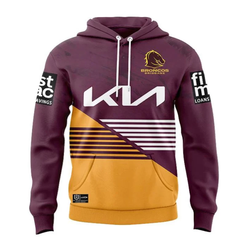 Brisbane Broncos Mens Team Rugby Hoodie 2024